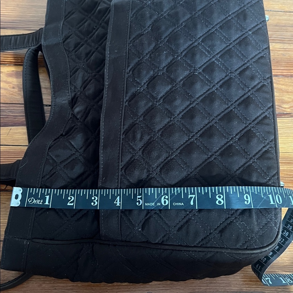 Vera Bradley Lightweight Chocolate Brown Quilted Microfiber Work/Travel Tote - Picture 7 of 9